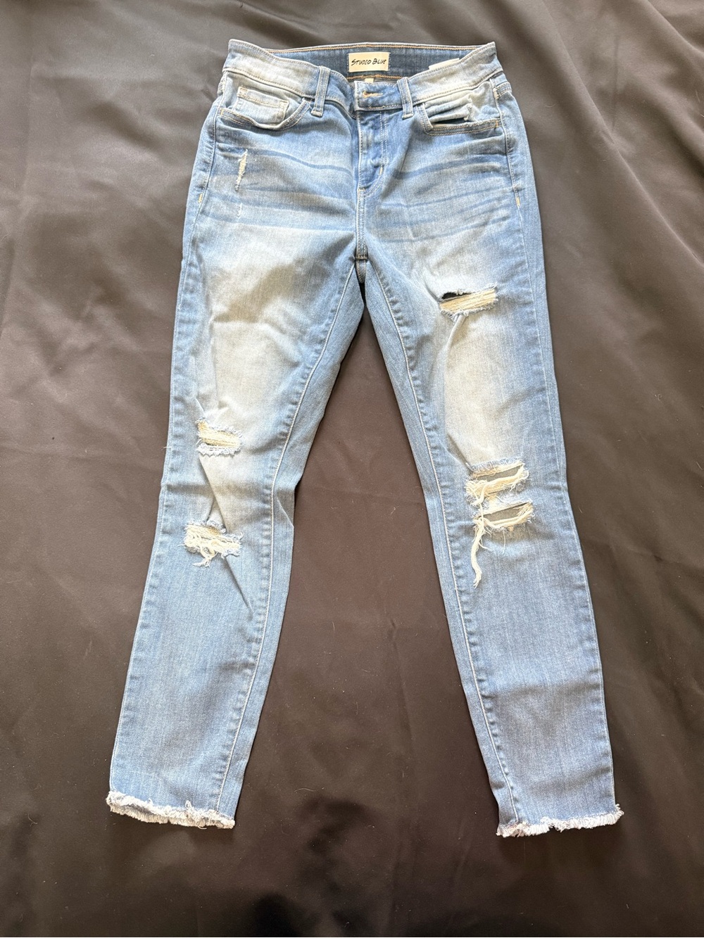 Light Wash Distressed Skinny Jeans by Studio Blue
